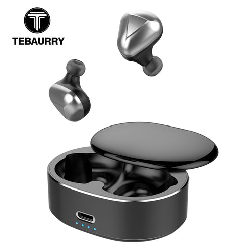 TEBAURRY T50 TWS Bluetooth  5.0 Mini  Wireless  Automatic Pairing Stereo 6D Noise Reduction Sport Earphone