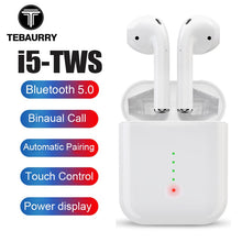 Load image into Gallery viewer, TEBAURRY i5 TWS Bluetooth 5.0 Wireless Headset Touch Control Cordless Earphone