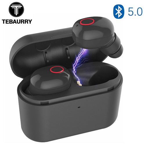 TEBAURRY Invisible Mini Wireless Bluetooth 5.0 Stereo Bass Earpods Headset With charging Box